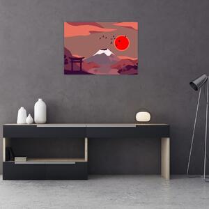Kép - A Fuji-hegy illusztrációi (70x50 cm)