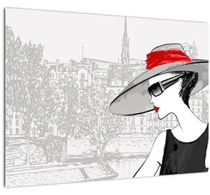 Kép - hölgy a városban (70x50 cm)
