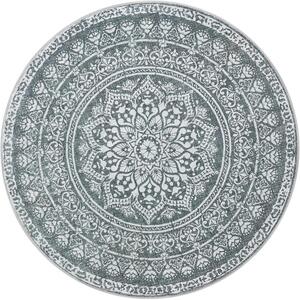 Kerek Szőnyeg, Kültéri Szőnyeg, Boho, 160 cm átmérő, Mosható, Antracitszürke