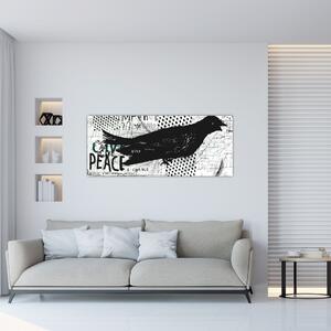Kép - Street art - madár (120x50 cm)