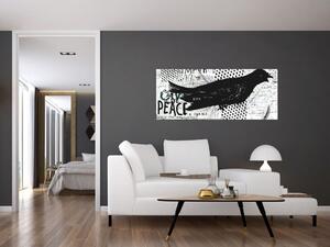Kép - Street art - madár (120x50 cm)
