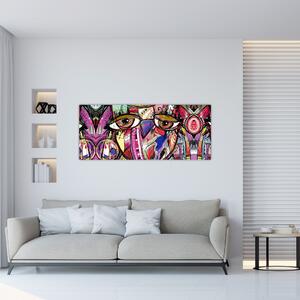 Kép - utca, művészet - bagoly (120x50 cm)