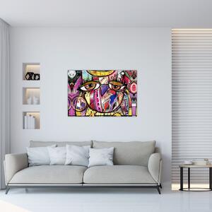 Kép - utca, művészet - bagoly (90x60 cm)