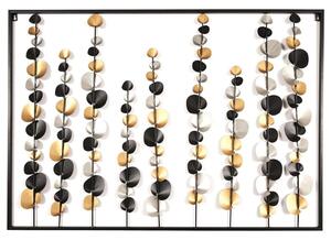 Fali fém dekoráció, levelek 100x170 cm, fekete arany - FEUILLANTINES