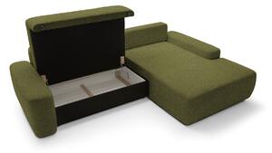 BOULI kihúzható sarok ülőgarnitúra - zöld Oldal: Balos