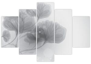 Szürke árnyalatú virágok képe (150x105 cm)