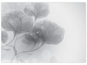 Szürke árnyalatú virágok képe (70x50 cm)