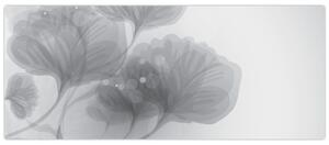 Szürke árnyalatú virágok képe (120x50 cm)