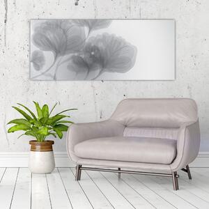 Szürke árnyalatú virágok képe (120x50 cm)