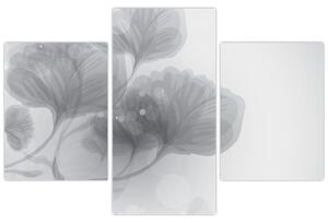 Szürke árnyalatú virágok képe (90x60 cm)