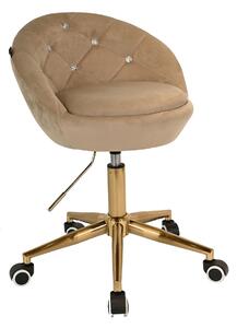 HR948K Latte Modern Velúr Szék Arany lábbal