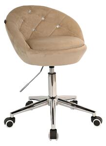 HR948K Latte Modern Velúr Szék Krómozott lábbal