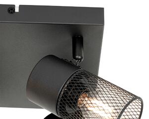 Ipari mennyezeti spotlámpa, fekete 4 lámpával állítható - Jim
