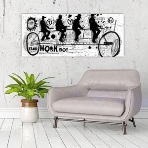 Kép - Csapatmunka, biciklizés (120x50 cm)