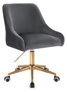 HR920K Grafit Modern Velúr Szék Arany lábbal