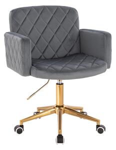 HR802K Grafit Modern Velúr Szék Arany lábbal