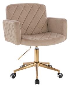 HR802K Latte Modern Velúr Szék Arany lábbal