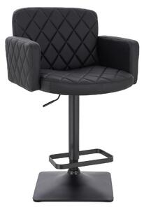 HC802KW Fekete Modern Műbőr Szék Fekete lábbal
