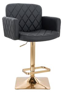 HC802KW Fekete Modern Műbőr Szék Arany lábbal
