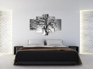 Kép - fekete fehér fa (150x105 cm)