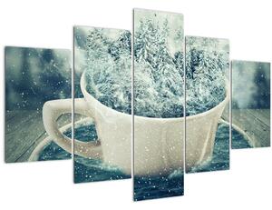 Kép - Téli világ egy bögrében (150x105 cm)