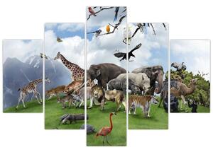 Kép - állatok a szigeten (150x105 cm)