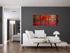 Kép - vörös erdő (120x50 cm)
