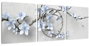 A virágok képe (órával) (90x30 cm)