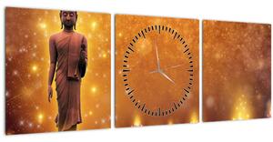 Kép - Buddha arany csillogással (órával) (90x30 cm)