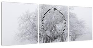 Kép - fehér tél (órával) (90x30 cm)
