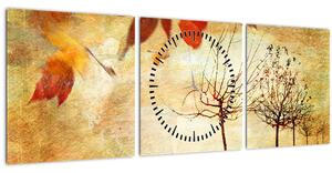 Kép - őszi hangulat (órával) (90x30 cm)