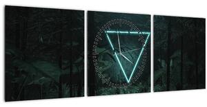 Kép - Neon háromszög a dzsungelben (órával) (90x30 cm)