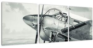 Kép - repülőgép (órával) (90x30 cm)