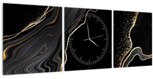 Kép - Fekete és arany márvány (órával) (90x30 cm)