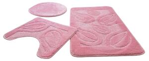 Molly 3016-3 Pink, Rózsaszínű 3 Részes Fürdőszoba Szőnyeg 50x80 + 50x40cm