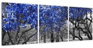 Kép - Kék fák, Central Park, New York (órával) (90x30 cm)