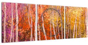 Egy kép egy színes erdőről (órával) (90x30 cm)