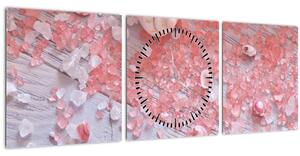 Kép - Tengerparti hangulat rózsaszín árnyalatokban (órával) (90x30 cm)