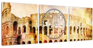 Kép - Digitális festészet, Colosseum, Róma, Olaszország (órával) (90x30 cm)