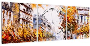 Kép - Utca Párizsban (órával) (90x30 cm)