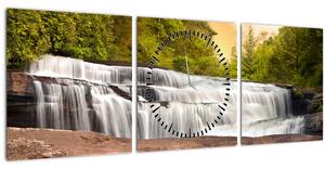 Egy vízesés képe (órával) (90x30 cm)