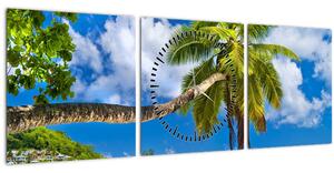 Kép - Seychelle-szigetek (órával) (90x30 cm)