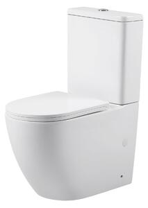 Erga Siena, kombinált WC-csésze tartállyal, öblítőgarnitúrával 620x365x830 mm + WC-ülőke, fényes fehér, ERG-V03-SIENA-RIM-WH