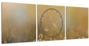Kép - százszorszép olajfestmény (órával) (90x30 cm)