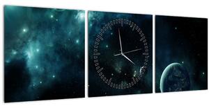 Kép - Élet az űrben (órával) (90x30 cm)