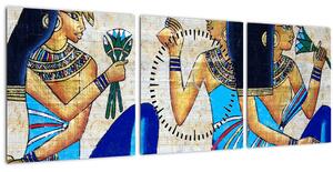 Kép - egyiptomi festmények (órával) (90x30 cm)