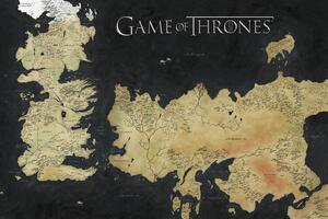 Művészi plakát Game of Thrones - Westeros Map, (40 x 26.7 cm)