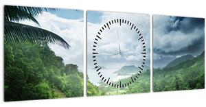 Kép - Seychelle-szigetek, dzsungel (órával) (90x30 cm)