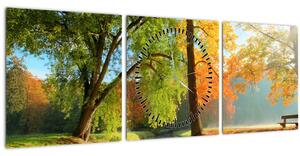 Kép - Nyugodt őszi táj (órával) (90x30 cm)