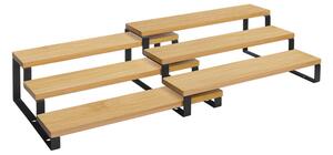 SONGMICS 3-szintes Fűszertartó Állvány bambusz és acél természetes és fekete